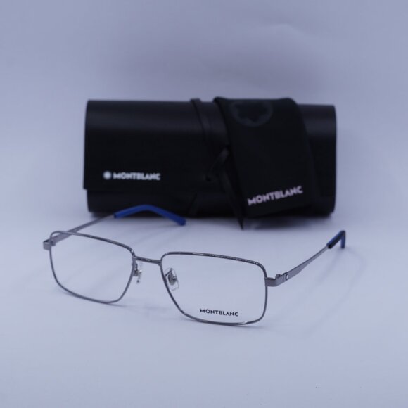 Montblanc MB0108O 002 Rectangle Eyeglasses 57mm – Ruthenium - Picture 1 of 10